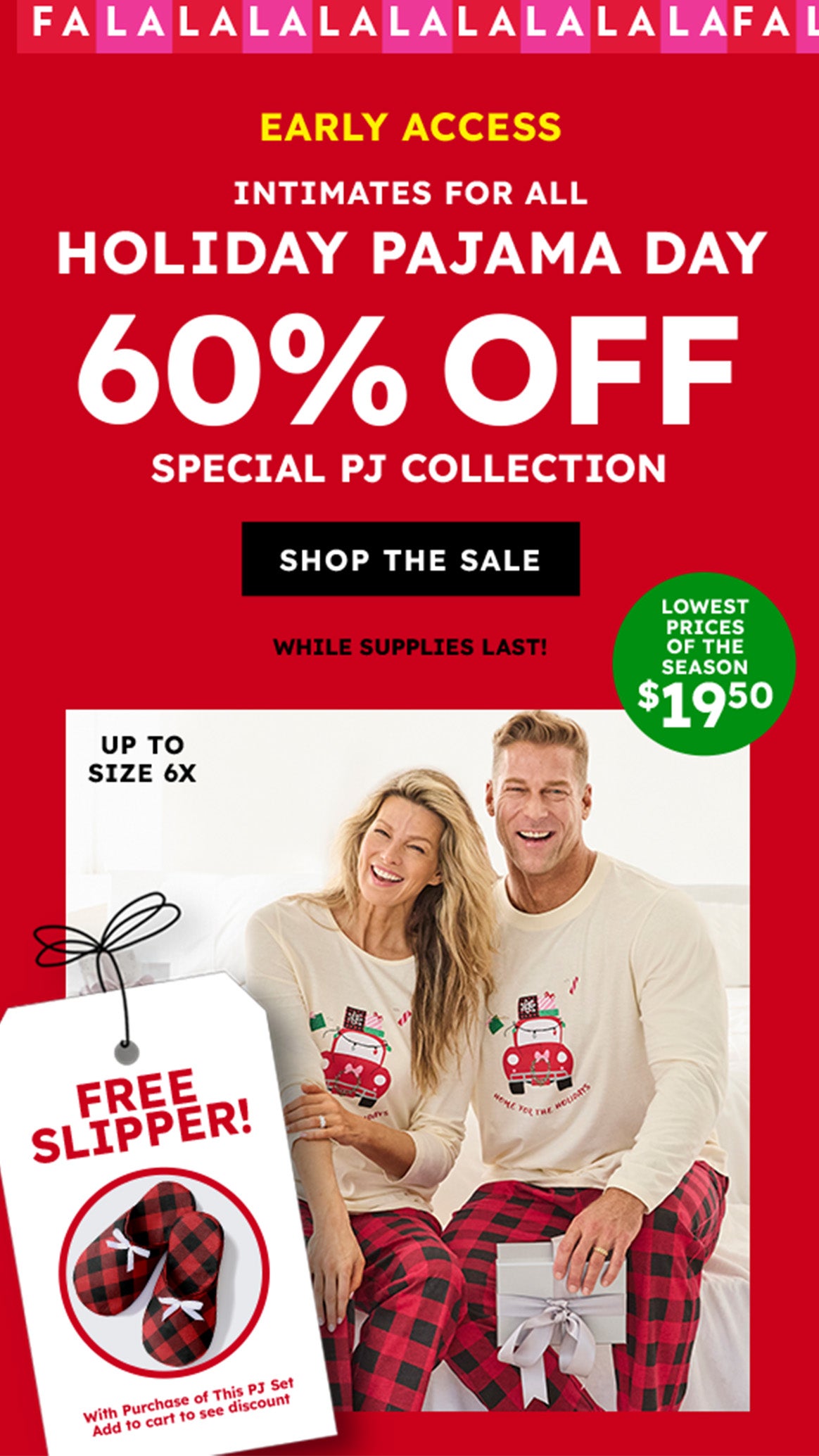 HOLIDAY PJ DAY! 60% OFF PJS + FREE SLIPPER shop now